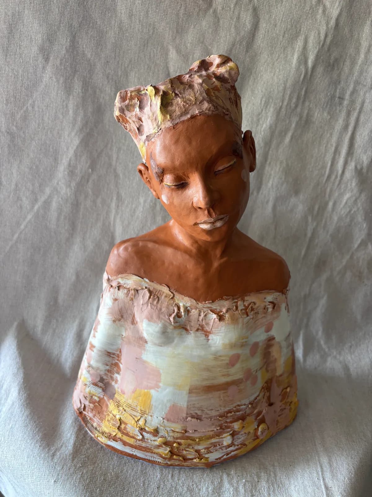 The Cartographer — Terracotta clay, once-fired, slip & coloured engobe, sealed