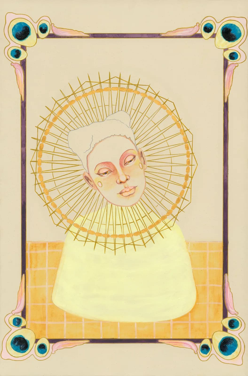 Reverie — House paint, acrylic, pencil & gold pen on board