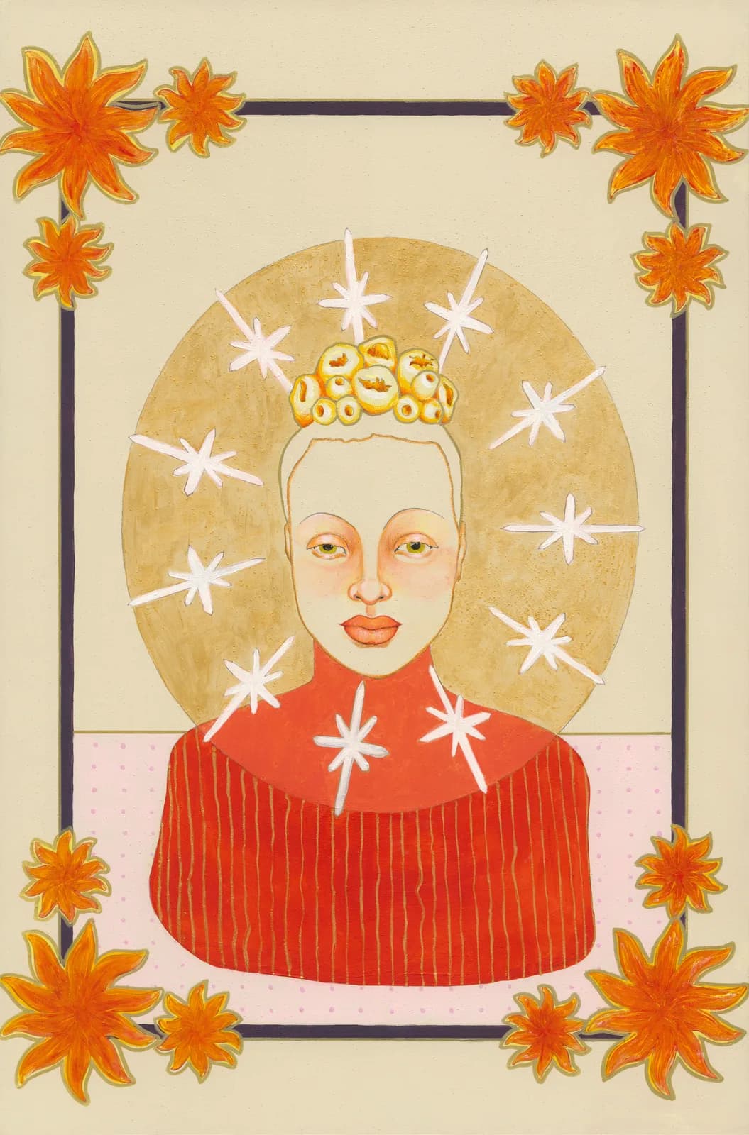 The Magdalene — House paint, acrylic, pencil & gold pen on board