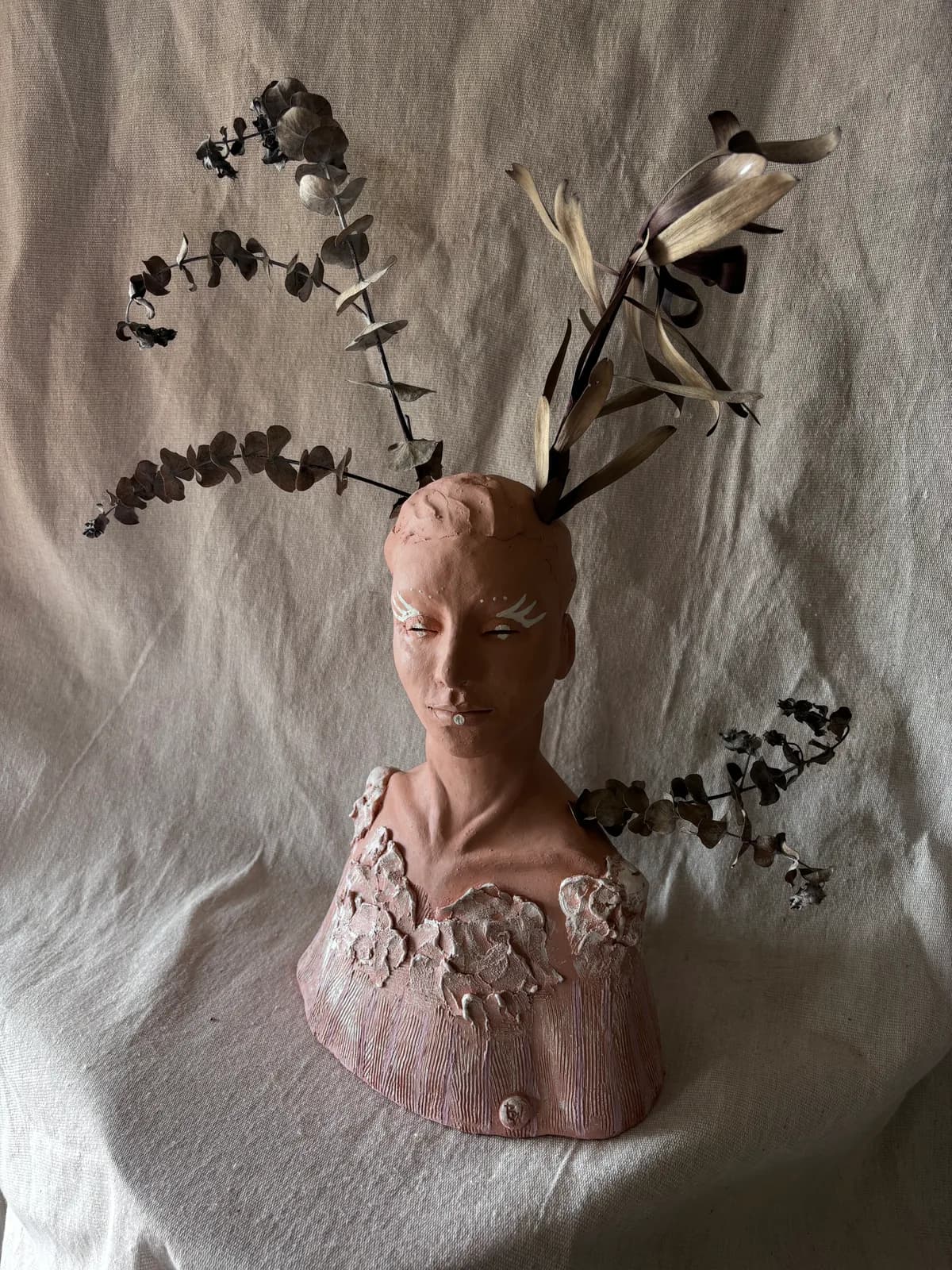 The Grove — White clay, once-fired, slip & coloured engobe, sealed